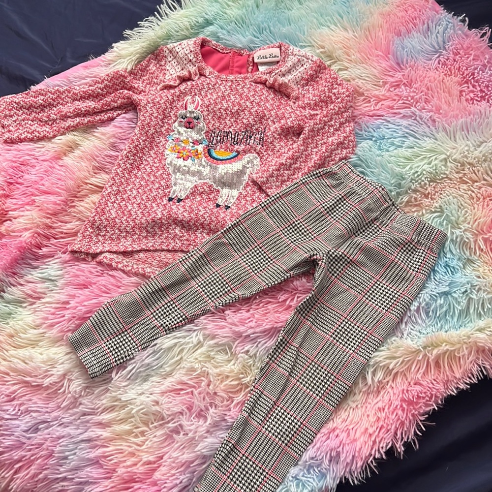 Cute sweater shirt llama design plus pants